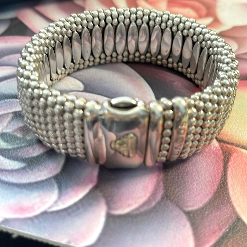 SELLING for $800 off retail price!!Lagos:Silver Caviar Wide Rope Bracelet, 23mm.